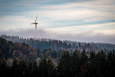 Windkraft über Wald